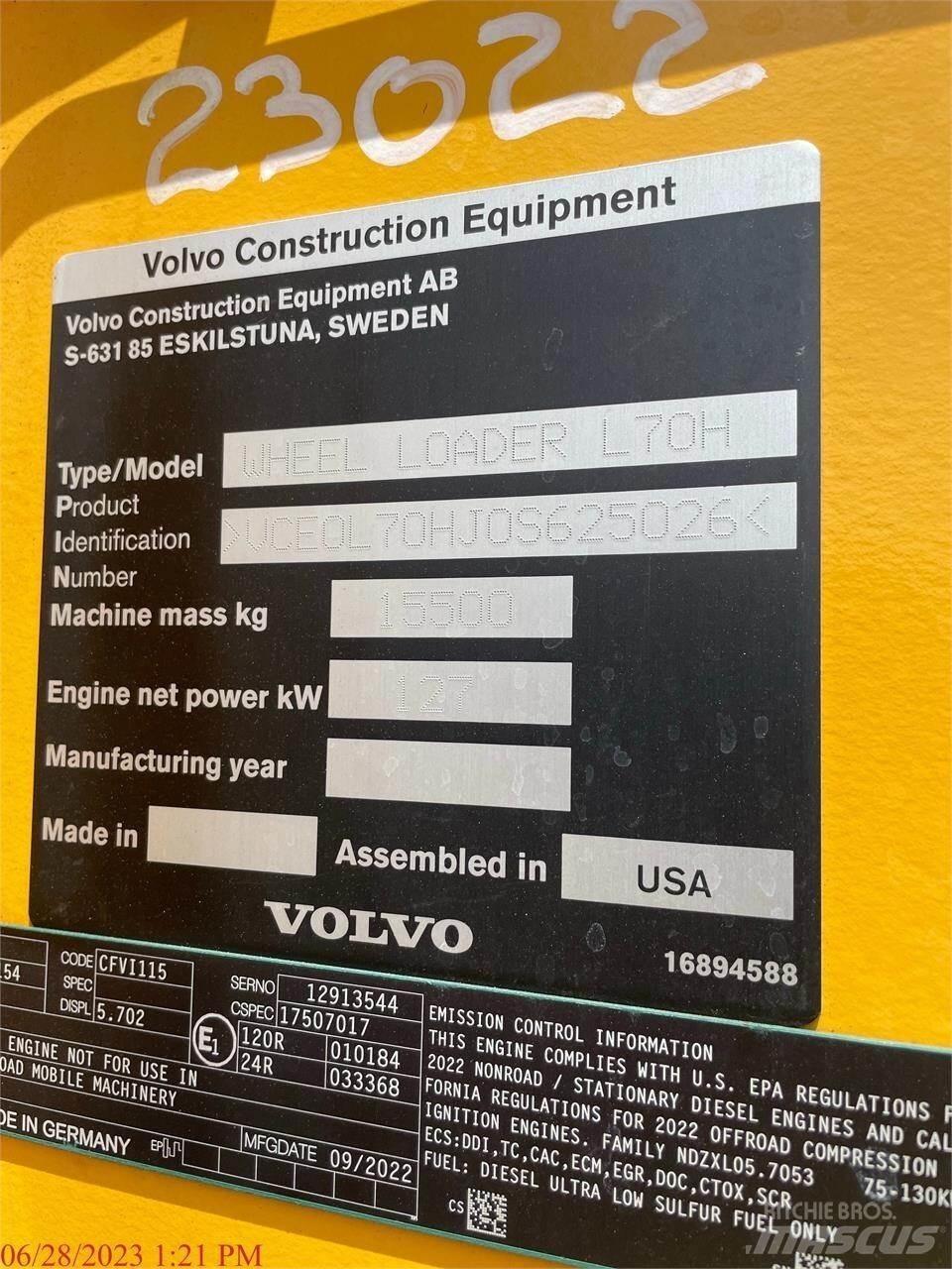 Volvo L70H Iekrāvēji uz riteņiem