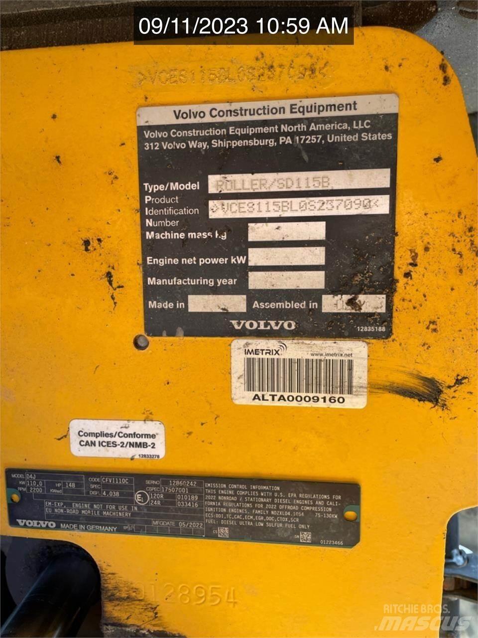 Volvo SD115B Divvalču grunts veltņi