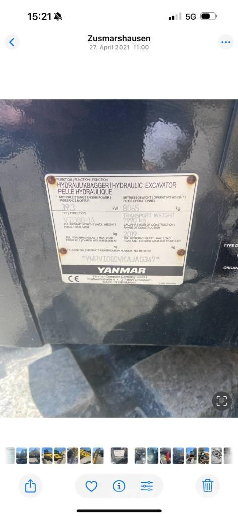 Yanmar VIO80-1A Mini ekskavatori < 7 t