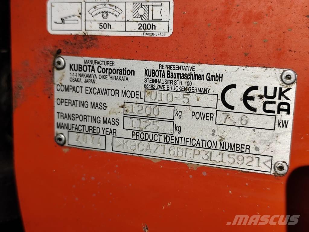Kubota U 10-5 Mini ekskavatori < 7 t