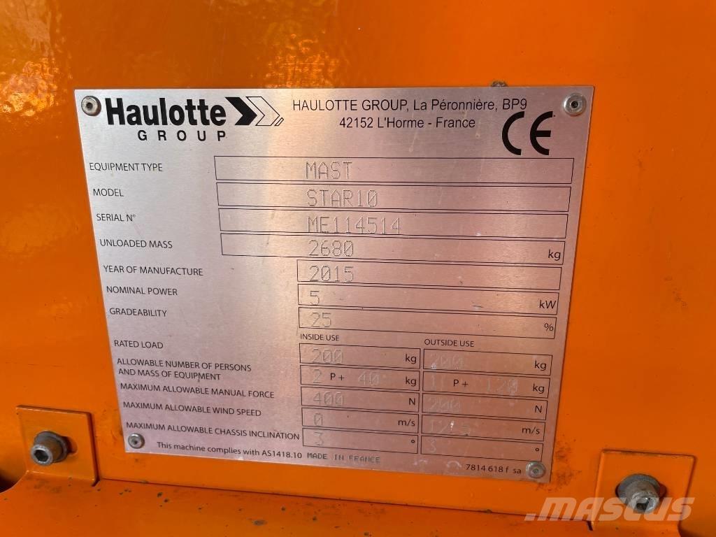 Haulotte Star 10 Vertikālie pacēlāji