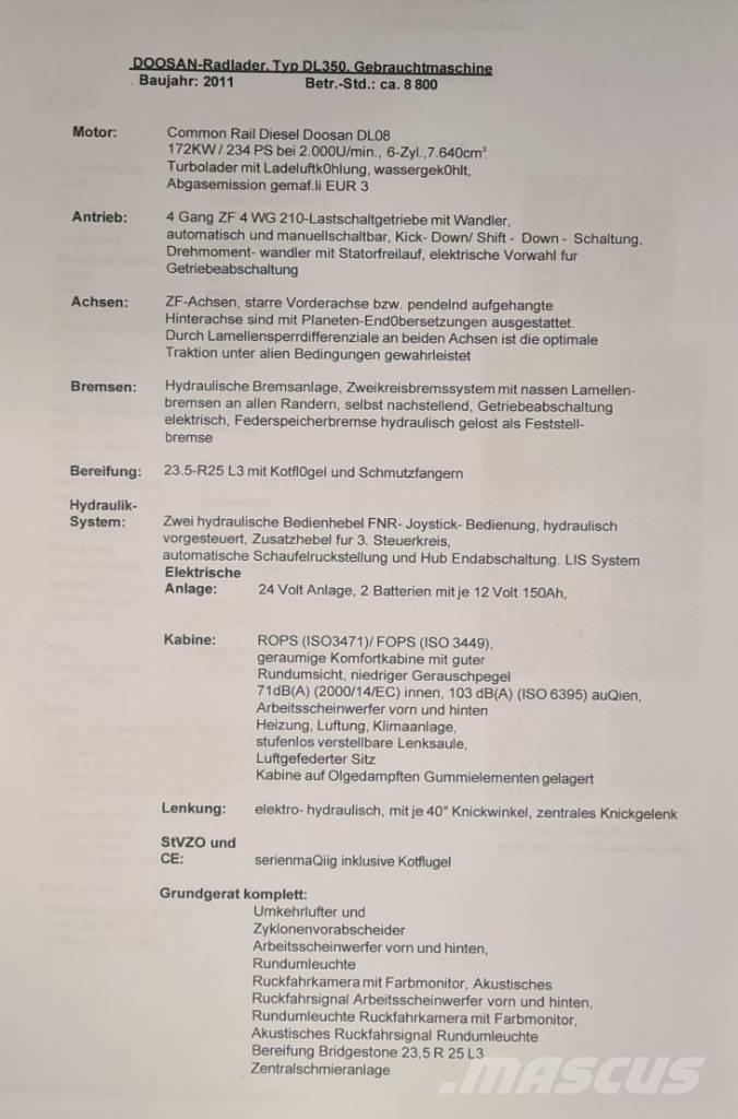 Doosan DL 350 Ekskavatori-iekrāvēji