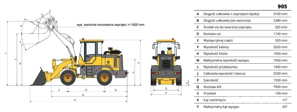 Günstig 905 Lauksaimniecības pacēlāji