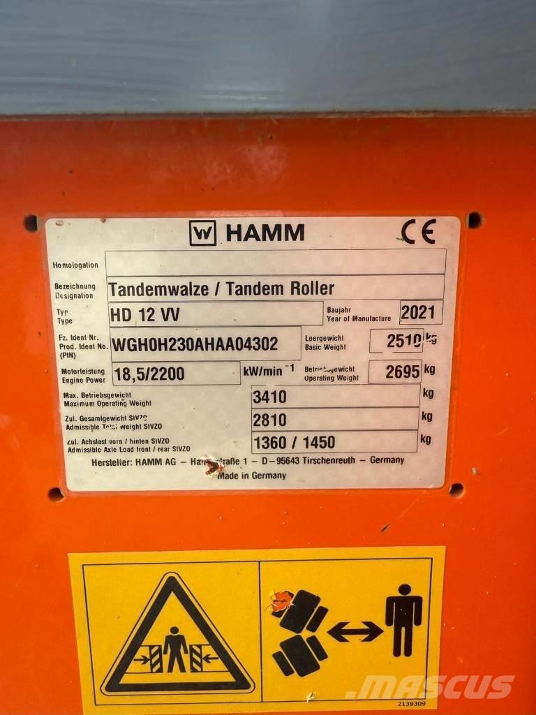 Hamm HD 12 Divvalču grunts veltņi