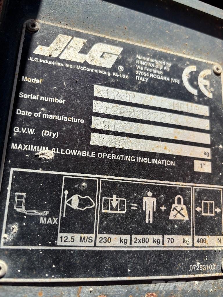 JLG X 17 J Plus Strēles pacēlāji