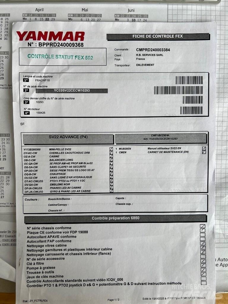Yanmar SV 22 Mini ekskavatori < 7 t