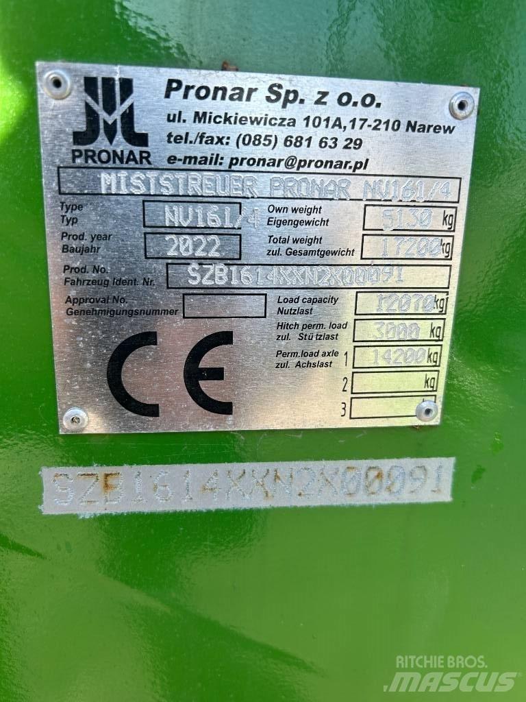 Pronar NV 161-4 Mēslojuma izkliedētājs