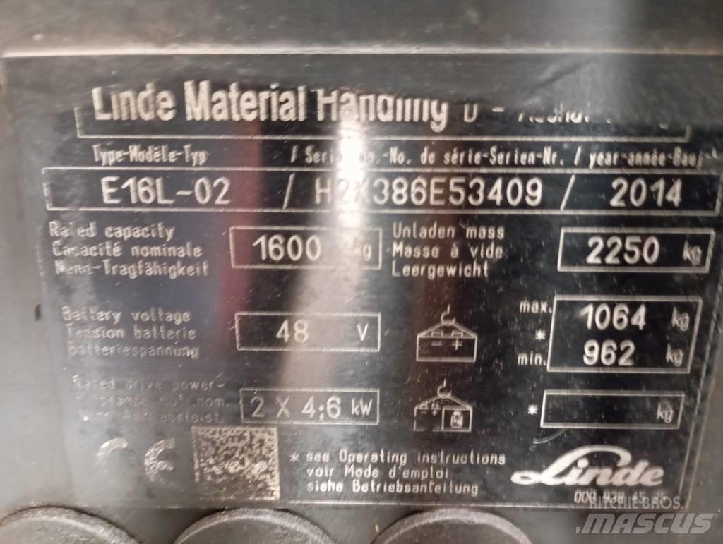 Linde E 16 Elektriskie iekrāvēji