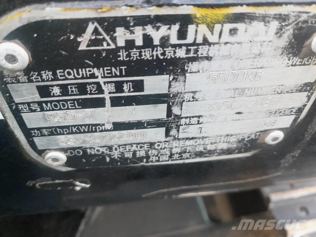 Hyundai R55-7 Kāpurķēžu ekskavatori