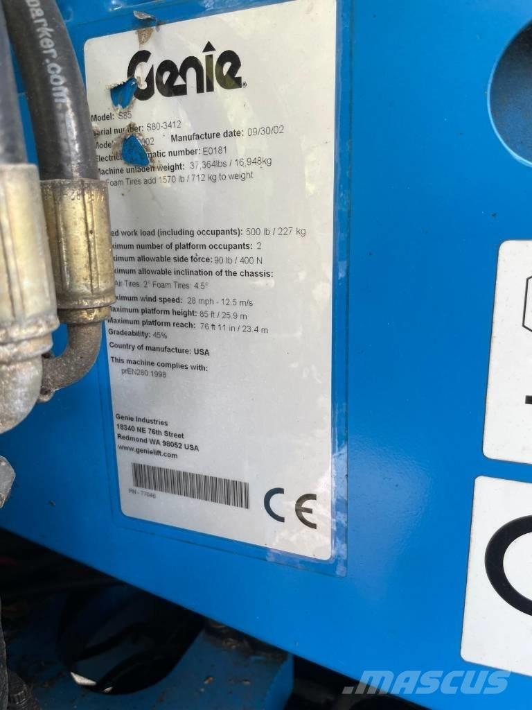 Genie S 85 Teleskopiskie pacēlāji