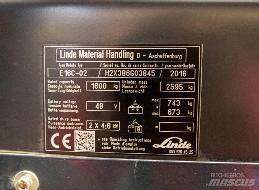 Linde E 16 C-02 Elektriskie iekrāvēji