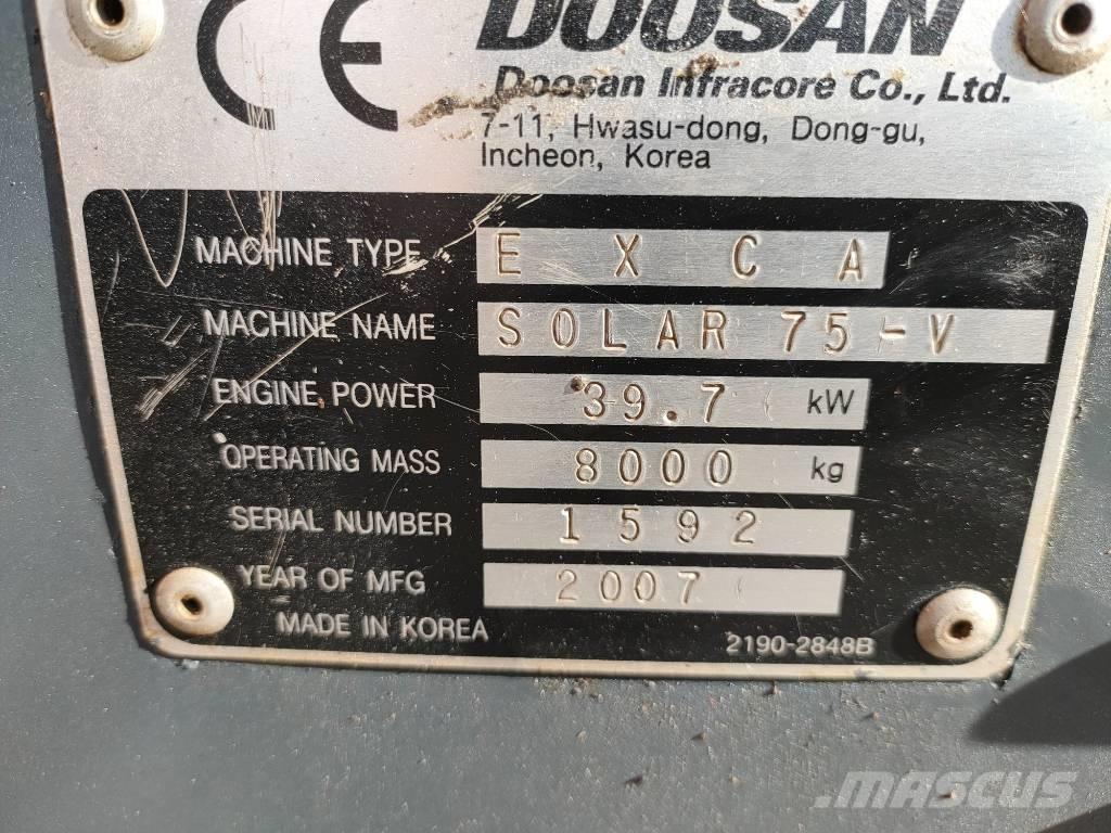 Daewoo Solar 75 Vidēja lieluma ekskavatori 7 t - 12 t