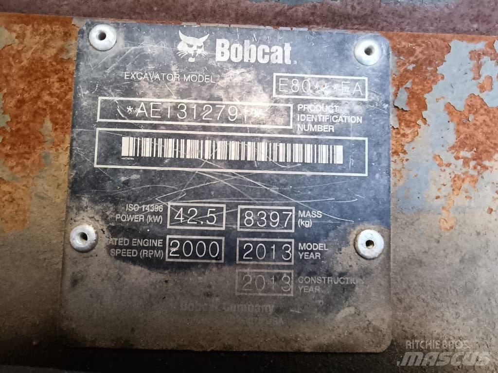 Bobcat E 80 EA Vidēja lieluma ekskavatori 7 t - 12 t