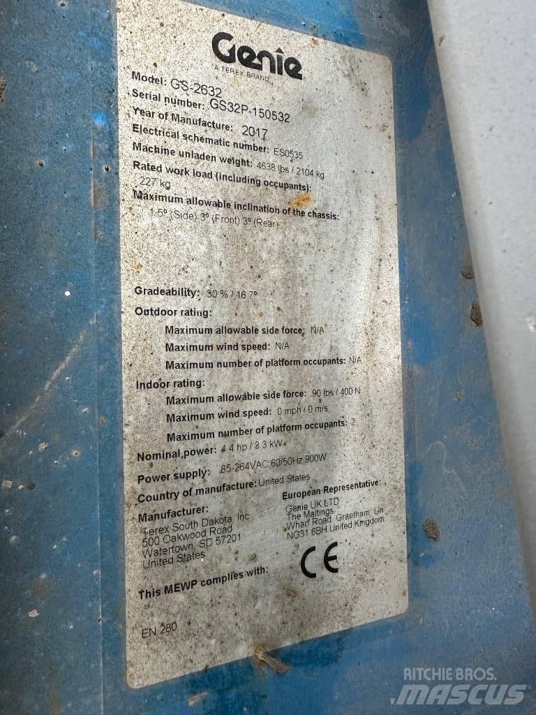 Genie GS 2632 Šķerveida pacēlāji