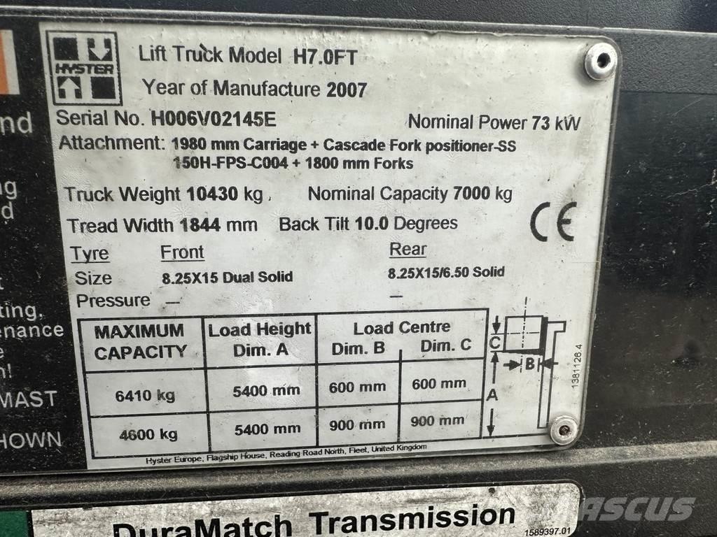 Hyster H7.0FT LPG tehnika
