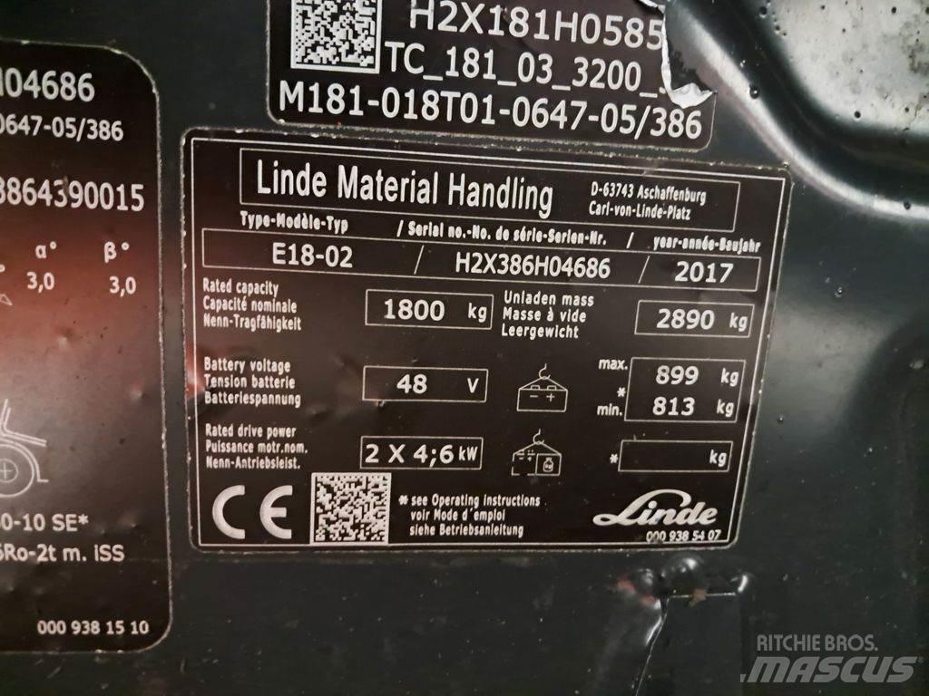 Linde E18-02 Elektriskie iekrāvēji