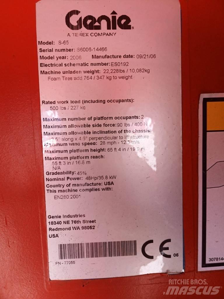 Genie S 65 Teleskopiskie pacēlāji