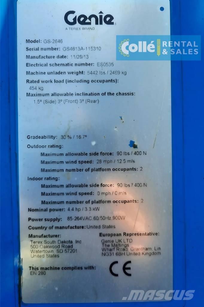 Genie GS-2646 | 2013 Šķerveida pacēlāji