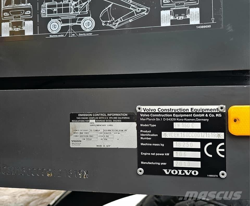 Volvo EW 160 C Ekskavatori uz riteņiem