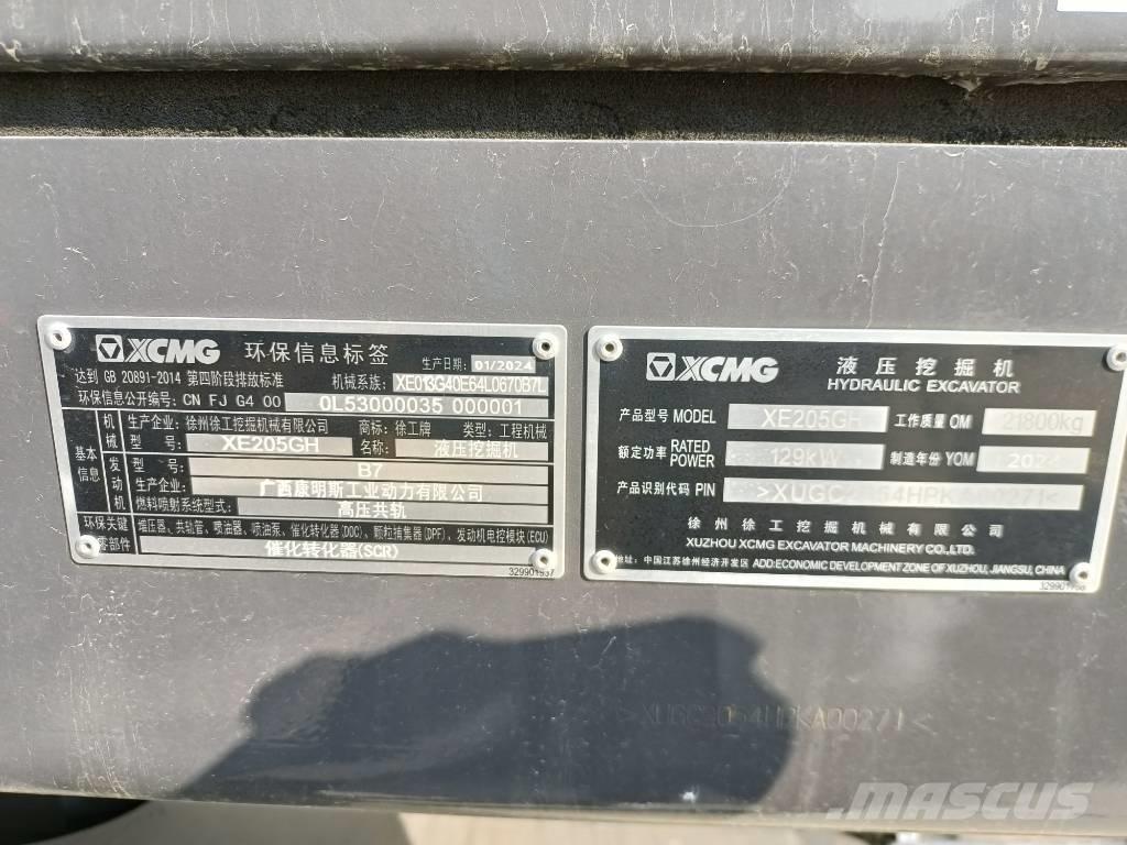 XCMG XE205GH Kāpurķēžu ekskavatori