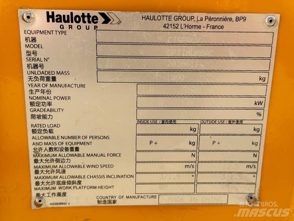 Haulotte OPTIMUM 8 Šķerveida pacēlāji