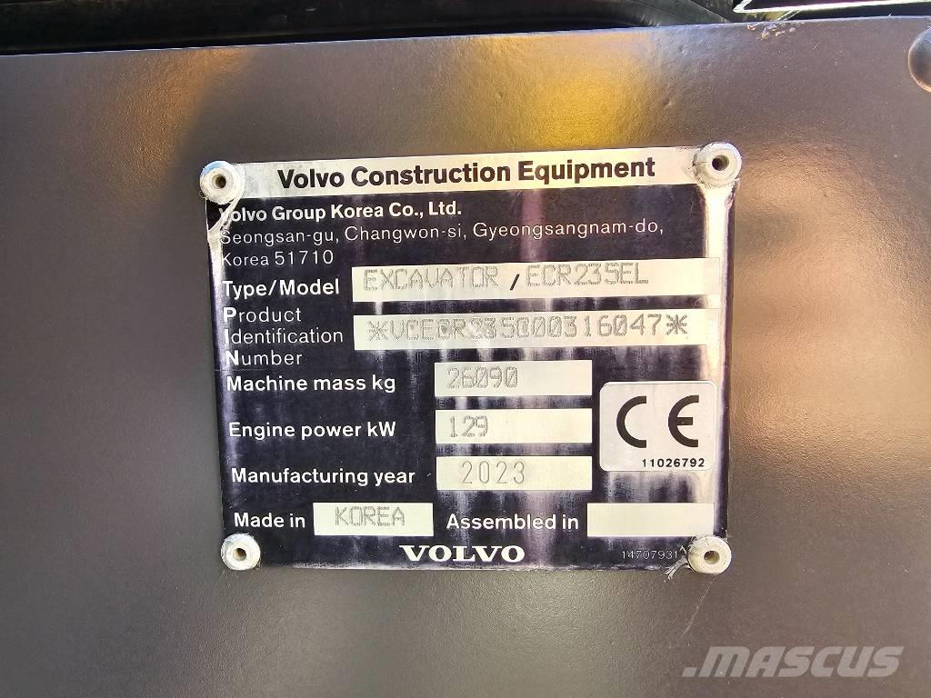 Volvo ECR235EL Kāpurķēžu ekskavatori