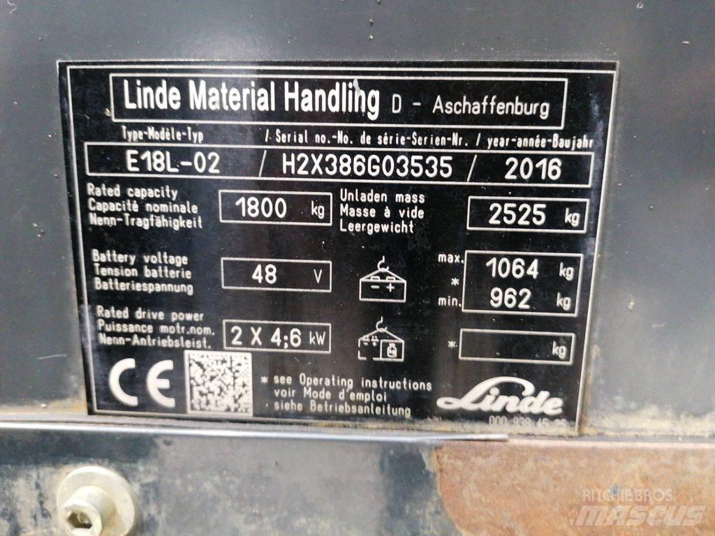 Linde E18L-02 Elektriskie iekrāvēji
