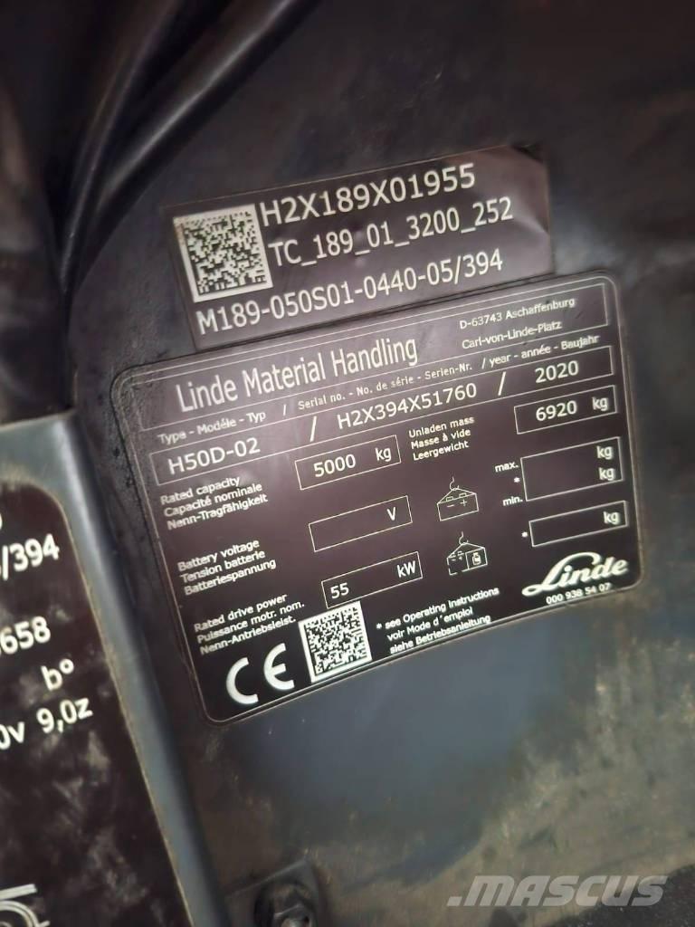 Linde H50D-02 Tehnika ar dīzeļa dzinēju