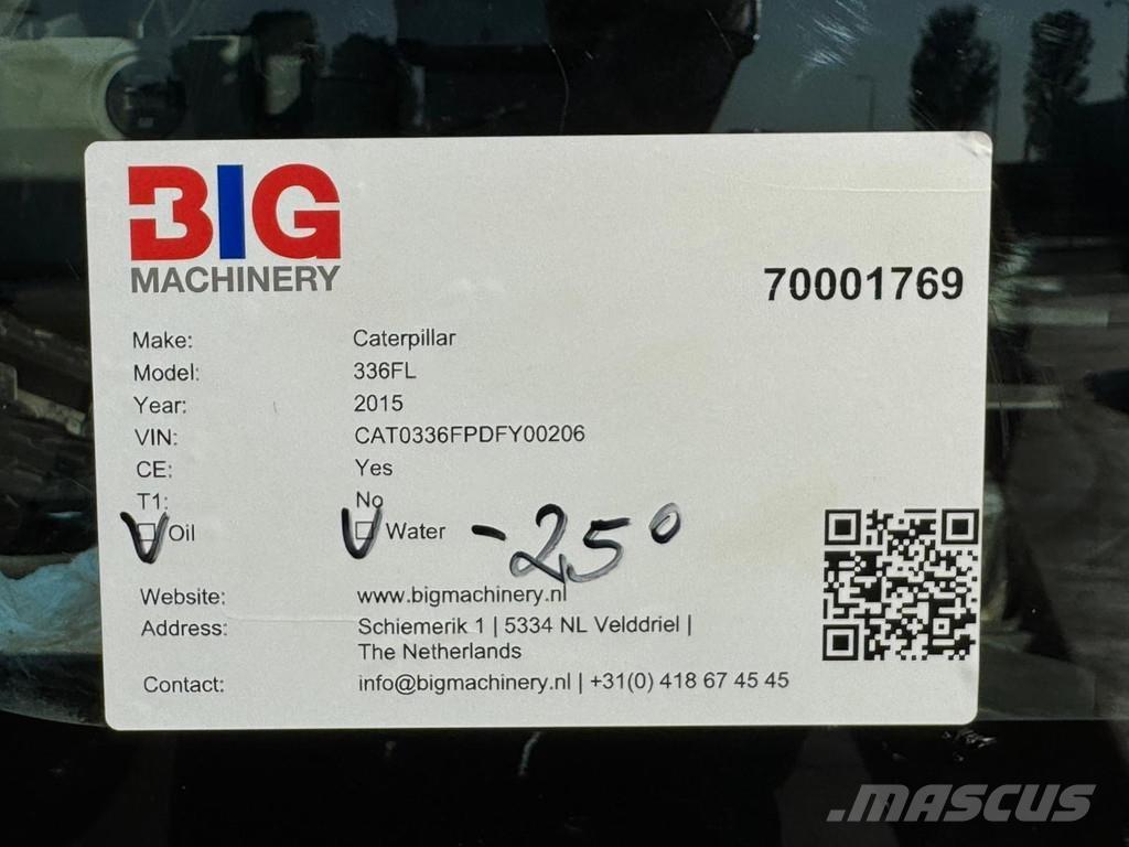 CAT 336FL XE Kāpurķēžu ekskavatori