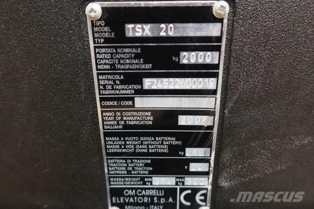 EL-LØFTER TSX 20 Zemie palešu pacēlāji