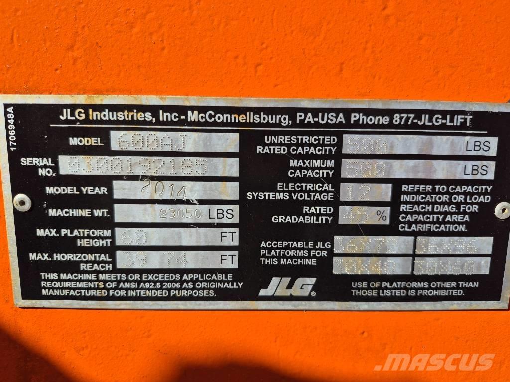 JLG 600 AJ Strēles pacēlāji