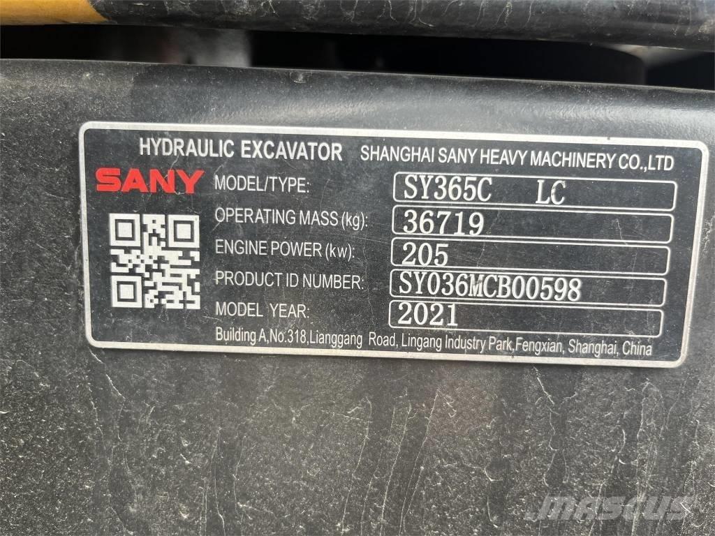 Sany SY365C Kāpurķēžu ekskavatori