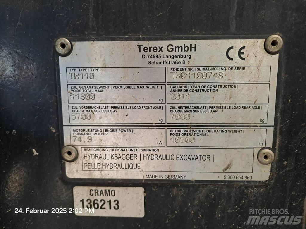 Terex TW 110 Ekskavatori uz riteņiem