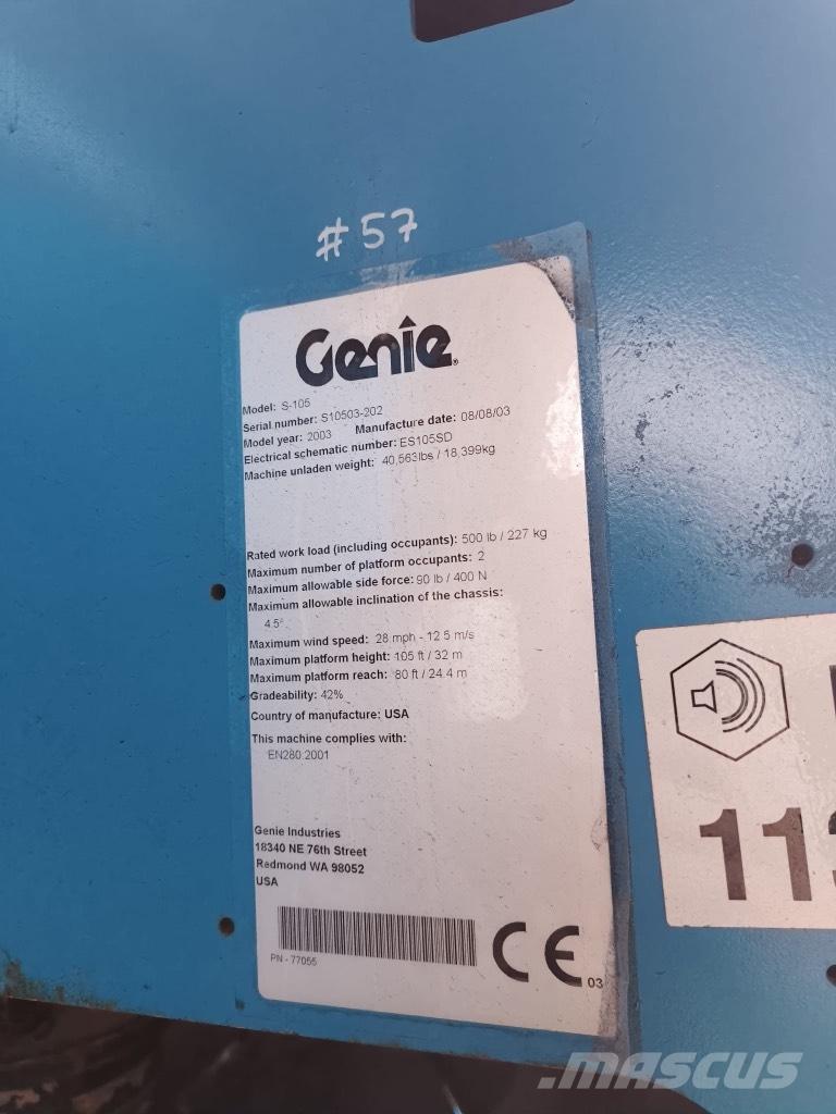 Genie S 105 Teleskopiskie pacēlāji