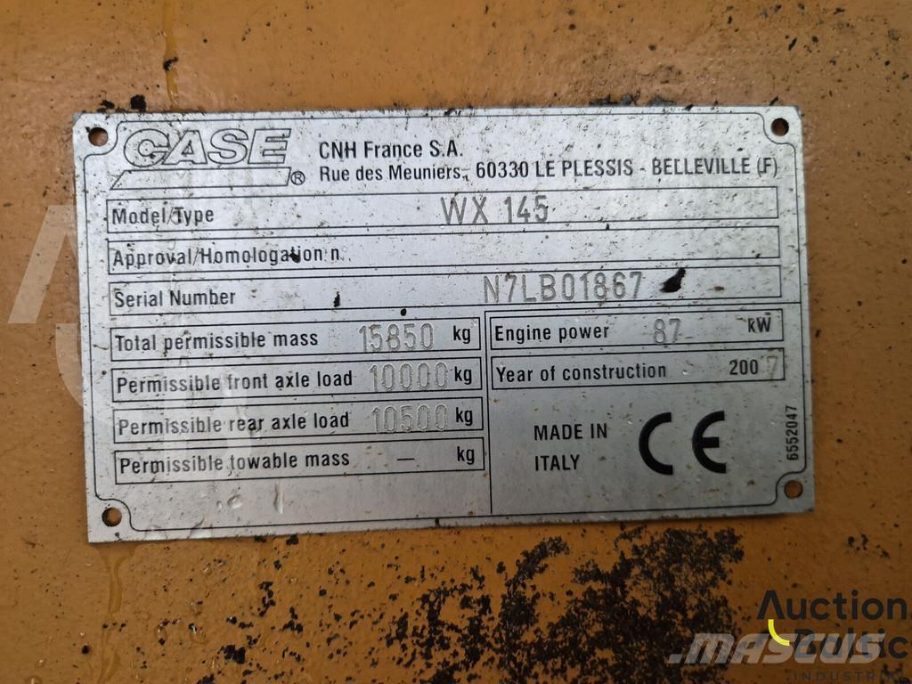 CASE WX 145 Ekskavatori uz riteņiem