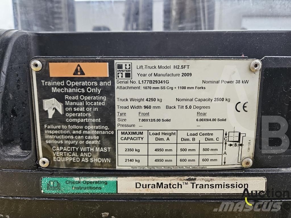 Hyster H2.5 FT LPG tehnika