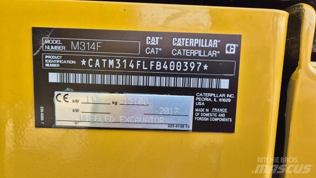 CAT M 314 F Ekskavatori uz riteņiem