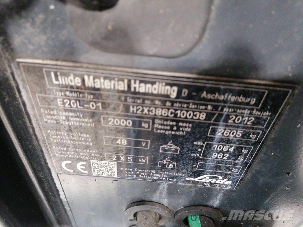 Linde E20L-01 Elektriskie iekrāvēji