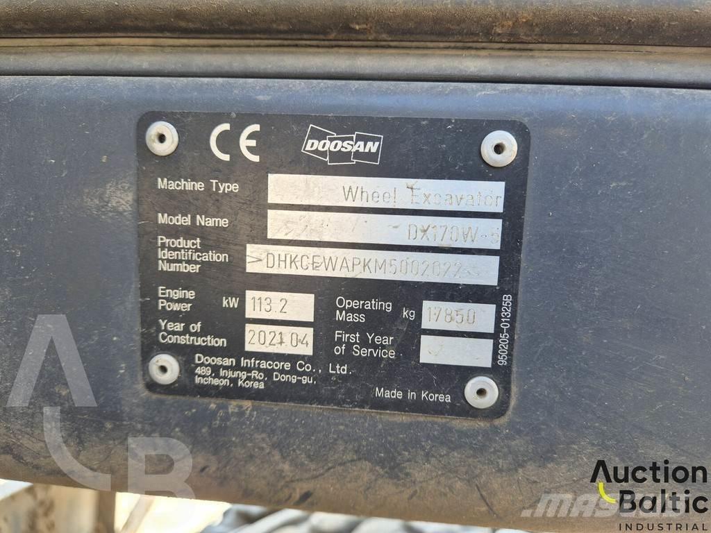 Doosan DX 170 W-5 Ekskavatori uz riteņiem
