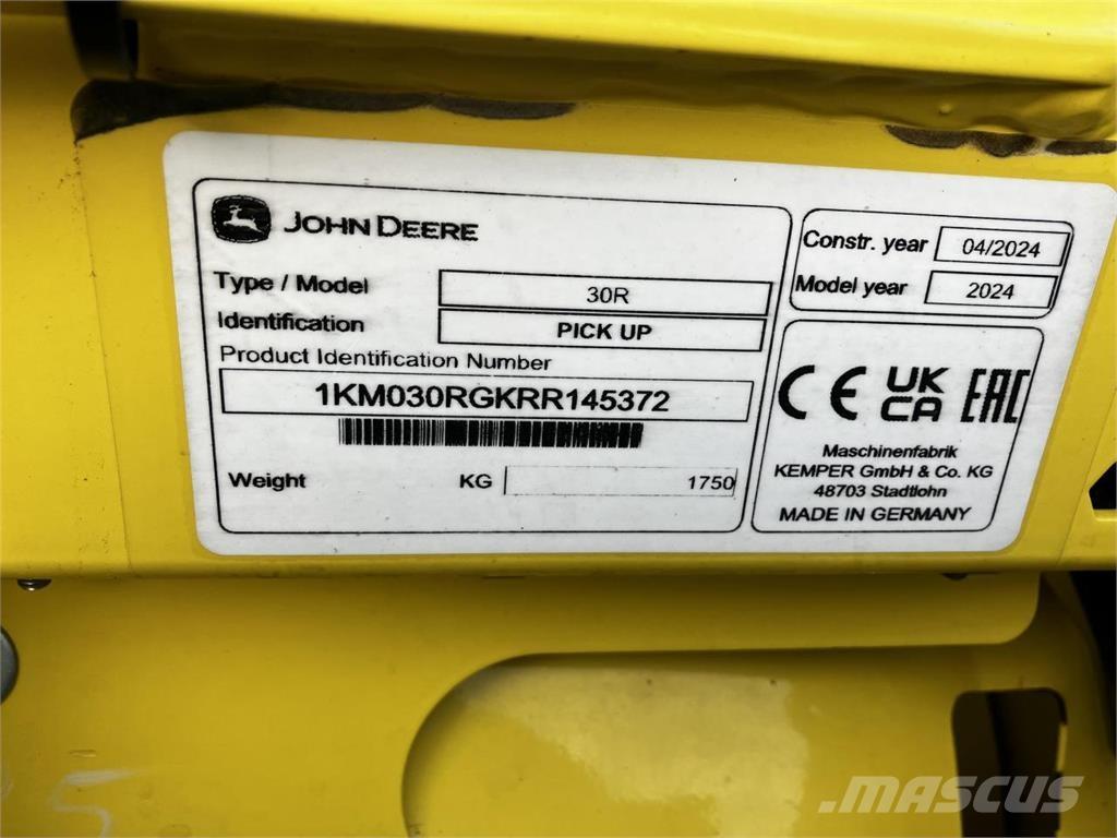 John Deere 30R Ražas novākšanas kombainu papildaprīkojums