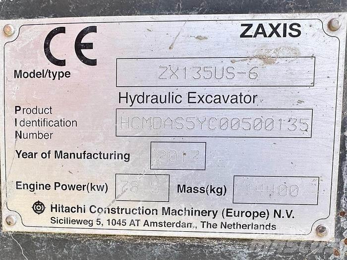 Hitachi ZX135US-6 Īpašie ekskavatori