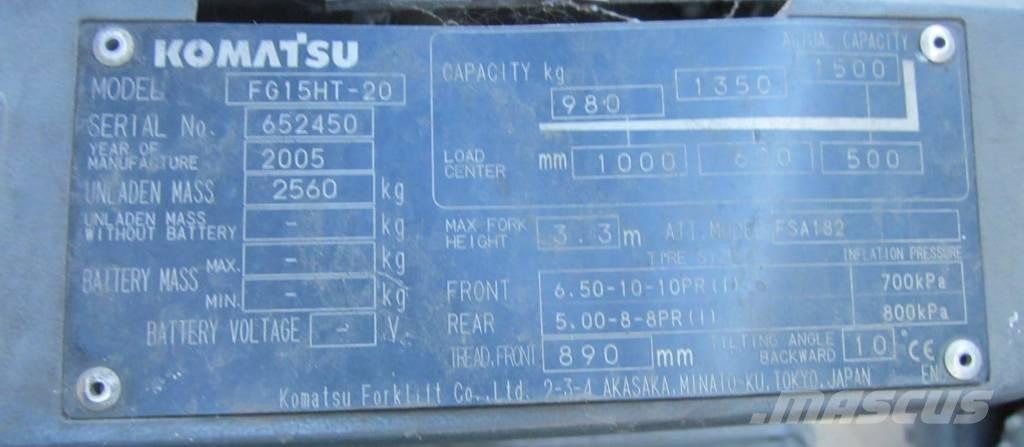 Komatsu FG 15 HT-20 LPG tehnika