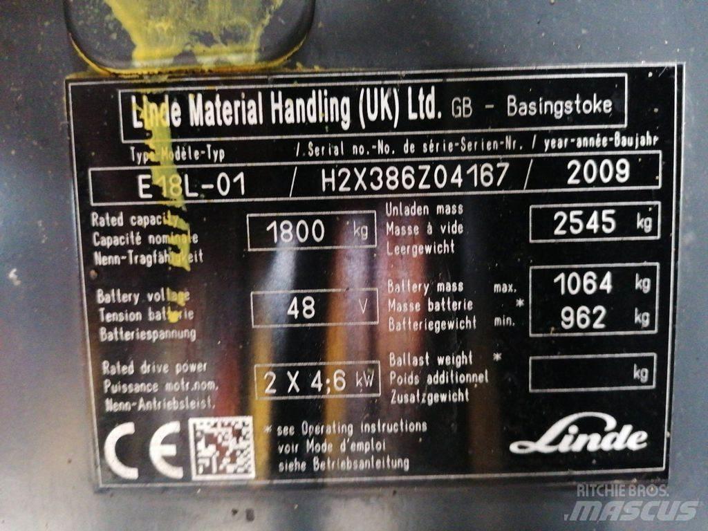 Linde E18L-01 Elektriskie iekrāvēji
