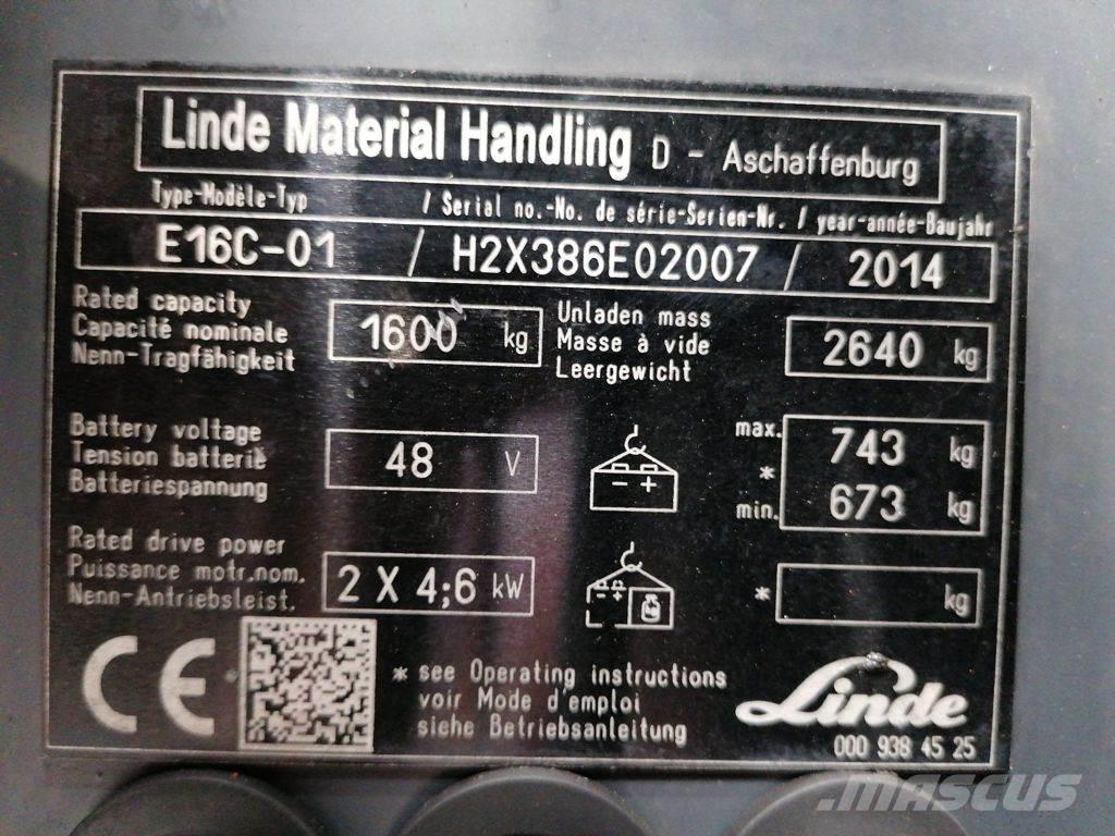 Linde E16C-01 Elektriskie iekrāvēji