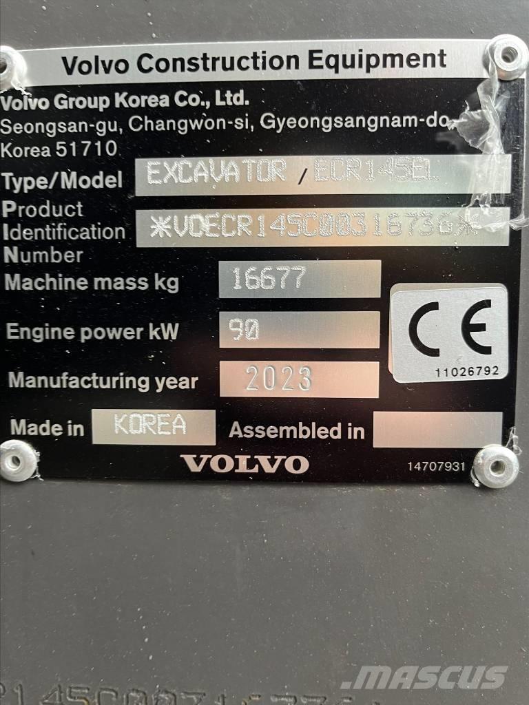 Volvo ECR 145 EL Kāpurķēžu ekskavatori