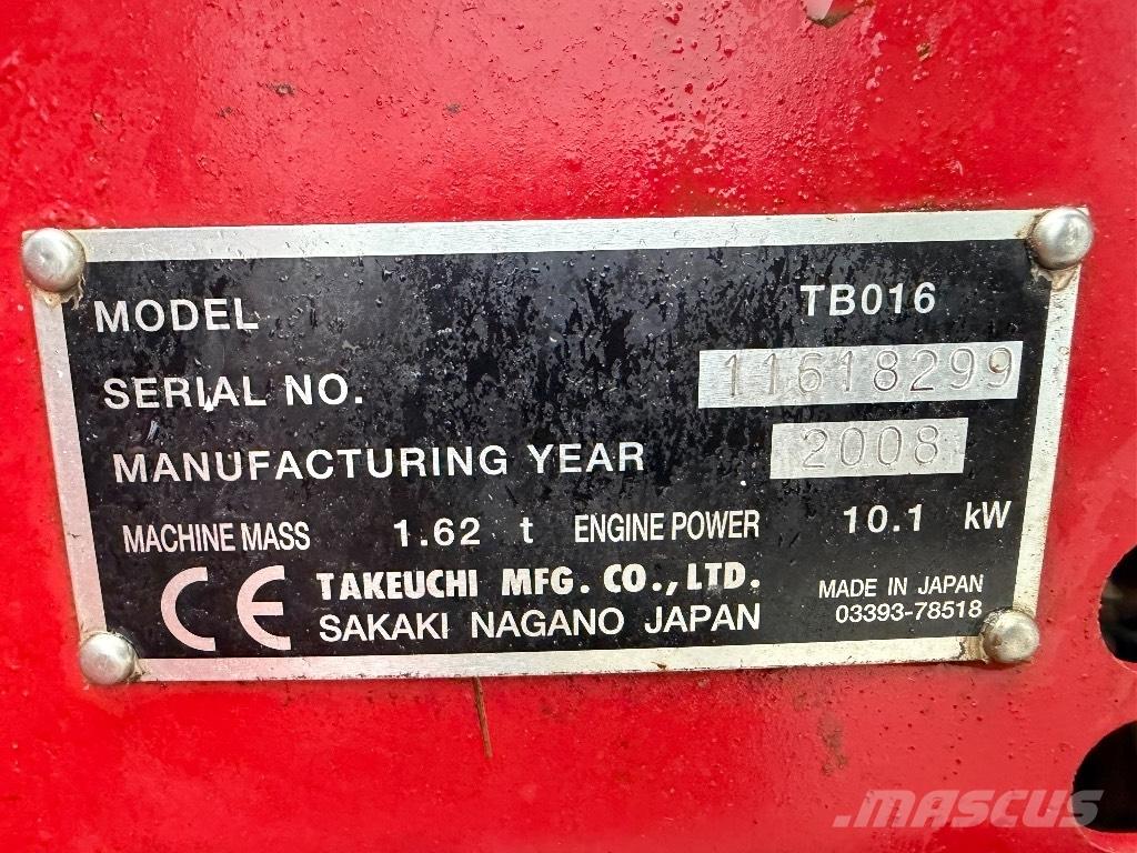 Takeuchi TB 016 Mini ekskavatori < 7 t