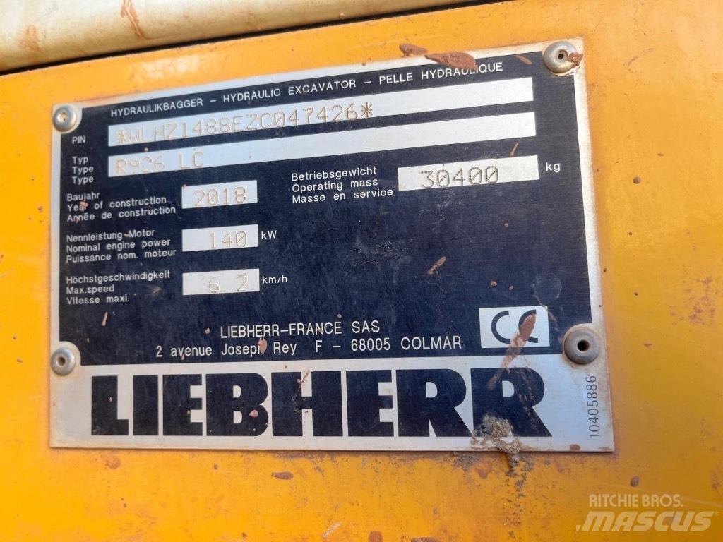 Liebherr R 926 LC Kāpurķēžu ekskavatori