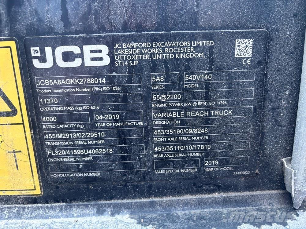 JCB 540V140 Teleskopiskie manipulatori