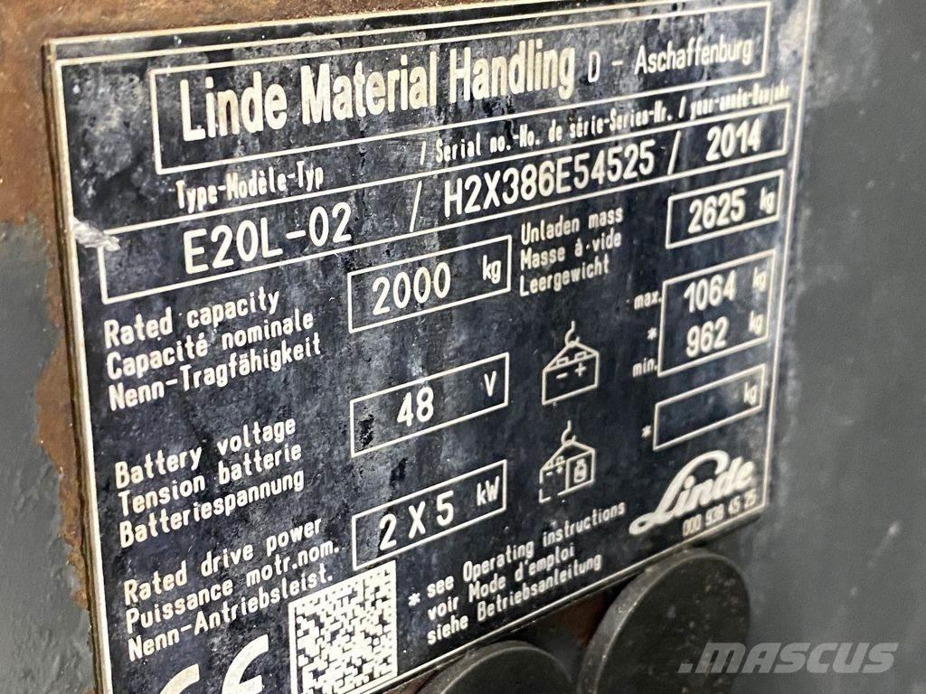 Linde E20L-02 Elektriskie iekrāvēji