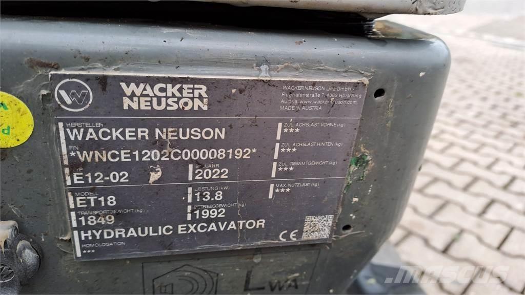 Wacker Neuson ET18 Kāpurķēžu ekskavatori